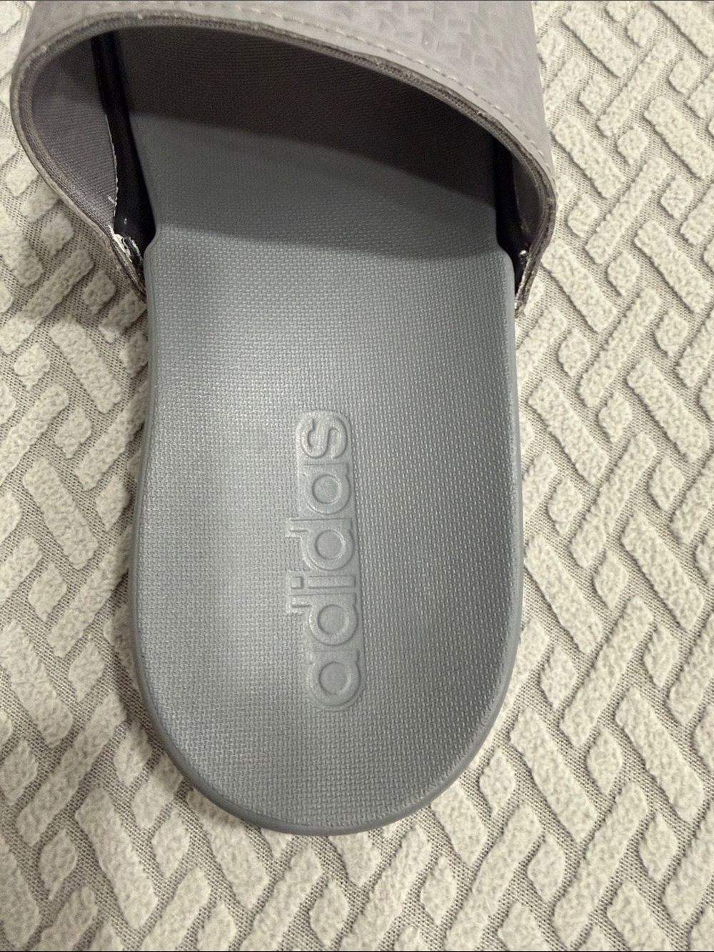 Adidas Grey Sportswear Adilette Aqua Slides Size 1 Kids Comfy Swim Shoes - Picture 9 of 9